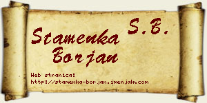 Stamenka Borjan vizit kartica
